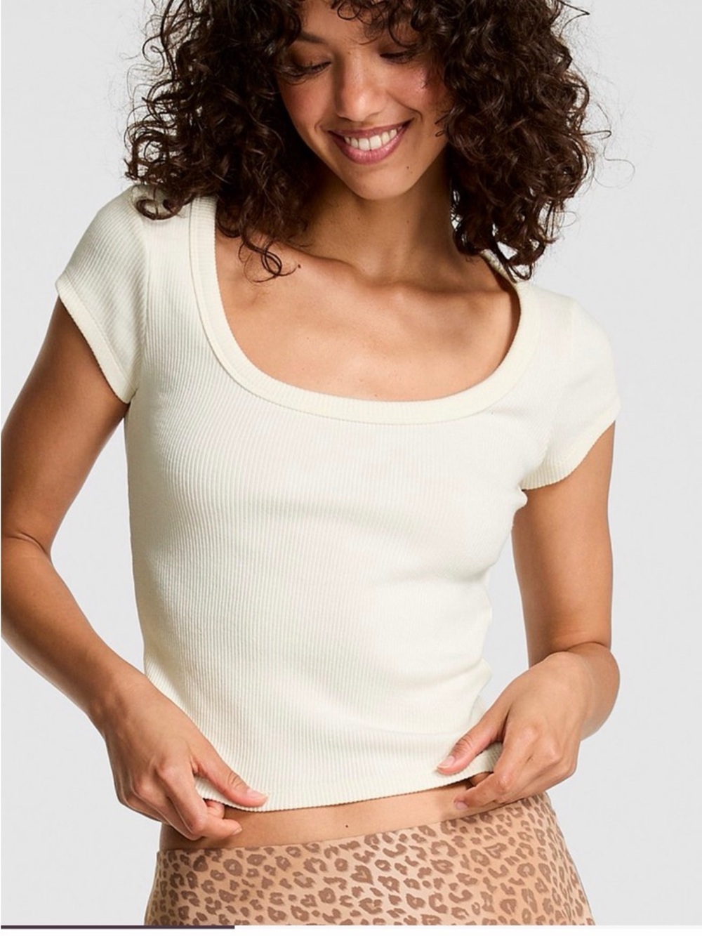 VS PINK Top XS Cream White